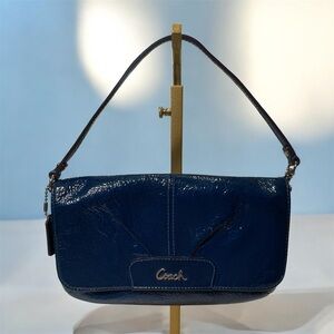 ‼️SPRING SALE Coach Midnight Blue Leather Wristlet 🌙